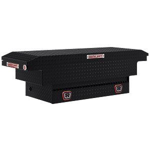 Saddle Box, Aluminum, Mid-Size Low Profile, Gloss Black, 8.0 cu ft - 131-5-04