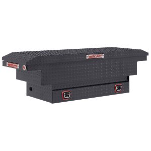 Saddle Box, Aluminum, Mid-Size Low Profile, Gunmetal Gray, 8.0 cu ft - 131-6-04