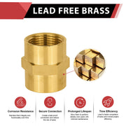 1/4" Female NPT Brass Hex Connector