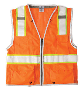 1511 Orange Brilliant Series Class 2 Heavy Duty Safety Vest - Small