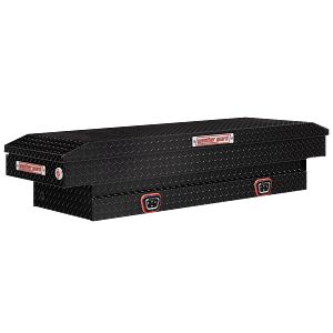 Saddle Box, Aluminum, Mid-Size, Gloss Black, 7.0 cu ft - 154-5-04