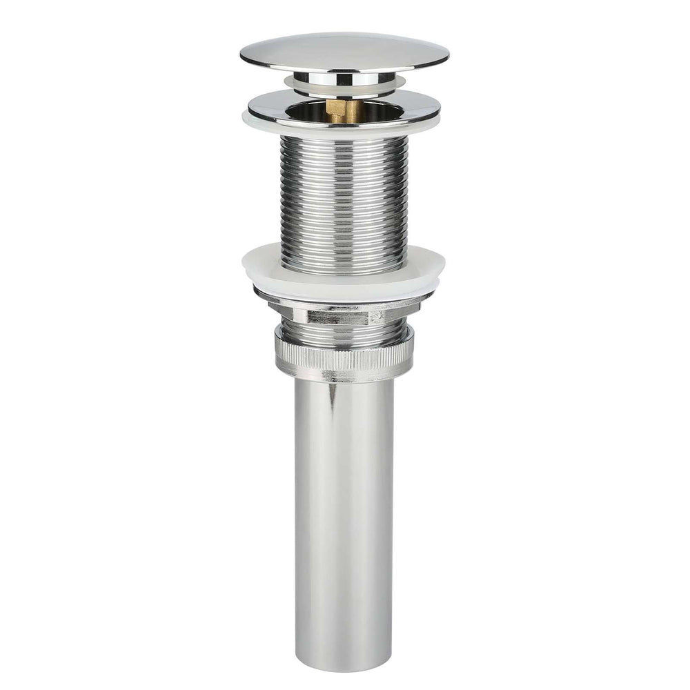 Bathroom Sink Overflow Pop Up Drain Assembly w/ Lift Rod, Chrome Plated