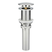 Bathroom Sink Overflow Pop Up Drain Assembly w/ Lift Rod, Chrome Plated