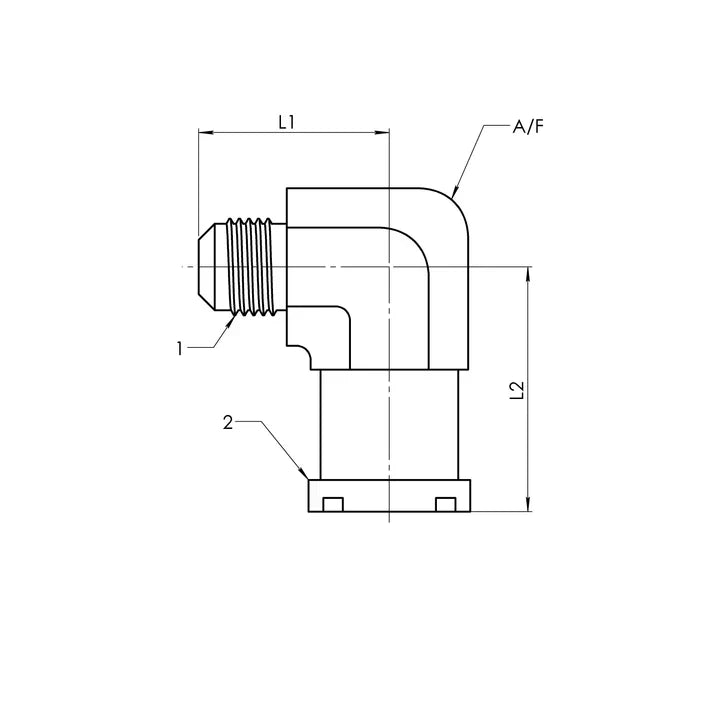 1704-32-32-FG | 32 MJ - 32 Code 61 Flange 90 Elbow Forged, Carbon Steel
