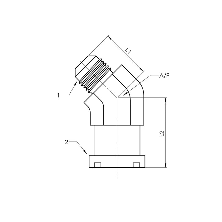 1803-20-20-FG | 20 MJ - 20 Code 62 Flange 45 Elbow Forged, Carbon Steel