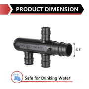 PEX A Expansion 3/4" x 1/2" Opposing Closed Manifold (3 Port)