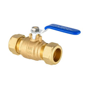 10 Pcs 3/4" Compression Ball Valve, Blue (Lead Free)