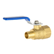 1/2" PEX Crimp X 1/2" Sweat Ball Valve, Blue (Lead Free)