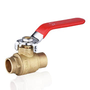10 Pcs 3/4" Sweat Ball Valve, Red (Lead Free)