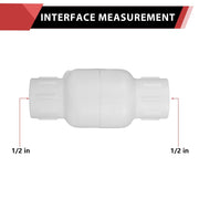 10 Pcs 1/2" PVC In-Line Check Valve