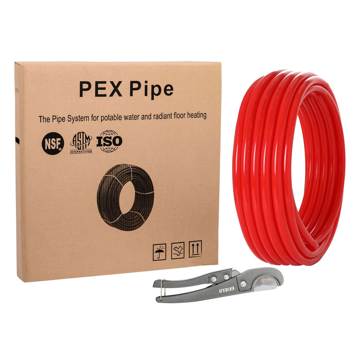1" 100ft PEX-B Pipe (Red & Cutter)