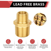 30 Pcs 1/2" X 3/8" Male NPT Brass Hex Connector