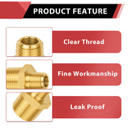 1/2" X 3/8" Male NPT Brass Hex Connector