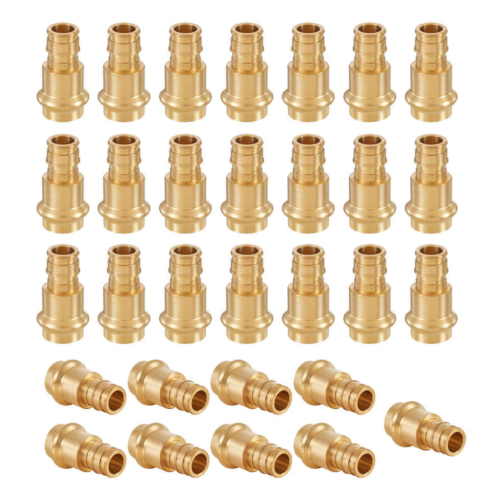 30 Pcs 1-1/4" Press x 1-1/4" PEX Expansion Brass Adapter (Lead Free)