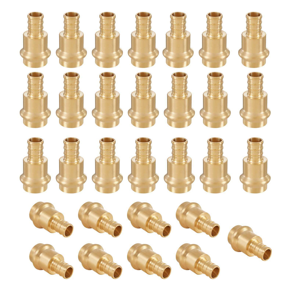 30 Pcs 1-1/4" Press x 1-1/4" PEX Crimp Brass Adapter (Lead Free)