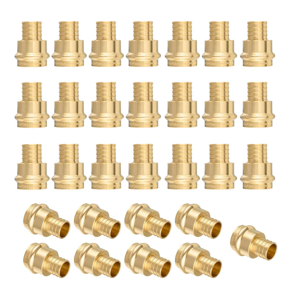 30 Pcs 2" Press x 2" PEX Crimp Brass Adapter (Lead Free)
