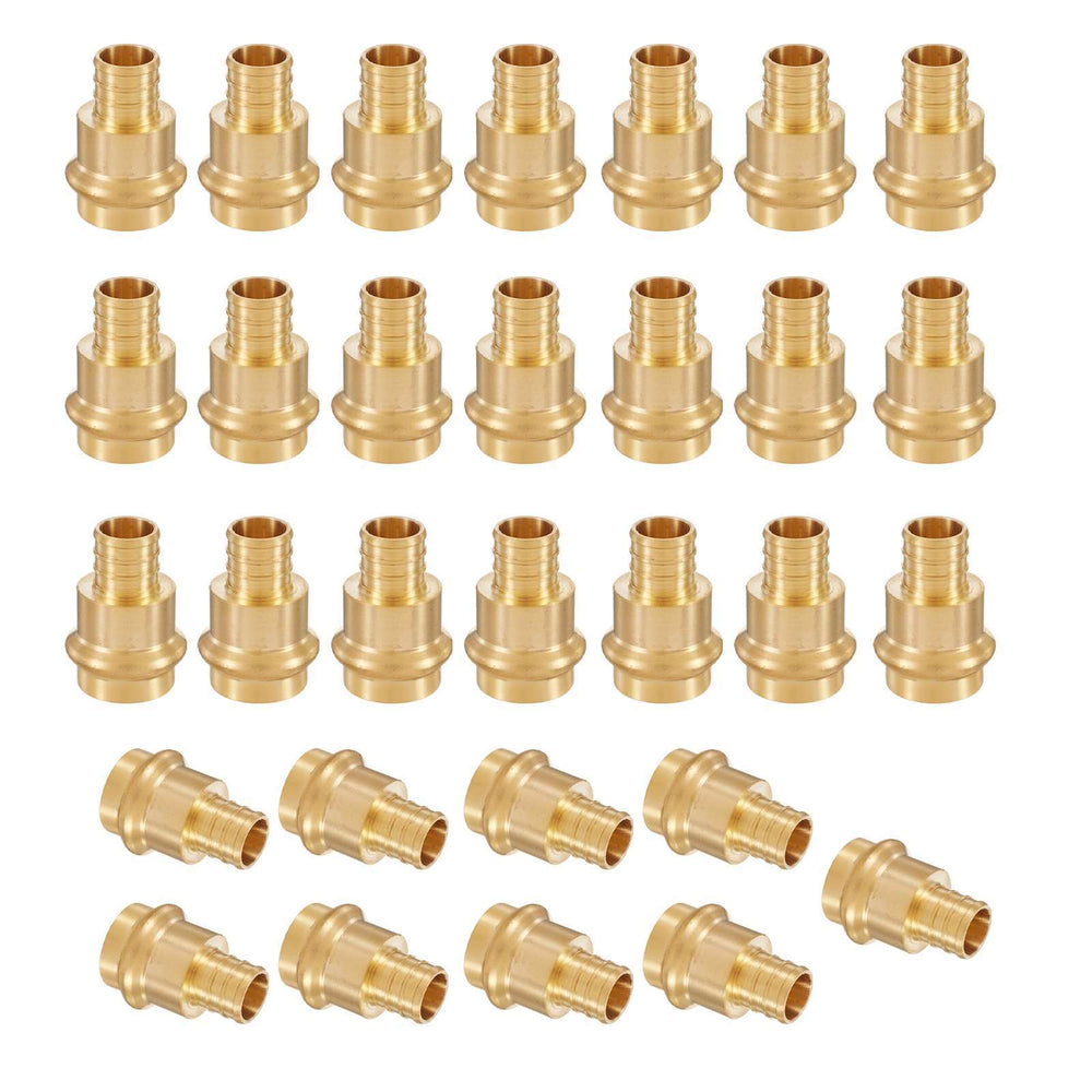 30 Pcs 1-1/2" Press x 1-1/2" PEX Crimp Brass Adapter (Lead Free)