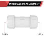 10 Pcs 1-1/2" PVC Compression Coupling