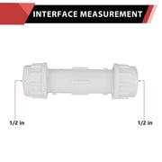 10 Pcs 1/2" PVC Compression Coupling
