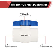 2" PVC Ball Valve, Solvent Weld, Sch. 40