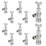 10 Pcs 5/8" OD Compr. x 3/8" OD Compr. Loose Key, 1/4 Turn (Lead Free)