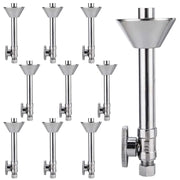 10 Pcs 1/2" Sweat x 3/8" OD Compr. Straight Stop Valve, w/5" Straight Extension, 1/4-Turn (Lead Free)