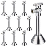 10 Pcs 1/2" Sweat x 3/8" OD Compr. Angle Stop Valve, w/5" Angle Extension, 1/4-Turn (Lead Free)