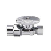 10 Pcs 1/2" CPVC x 3/8" OD Compr. Straight Stop Valve, 1/4 Turn (Lead Free)