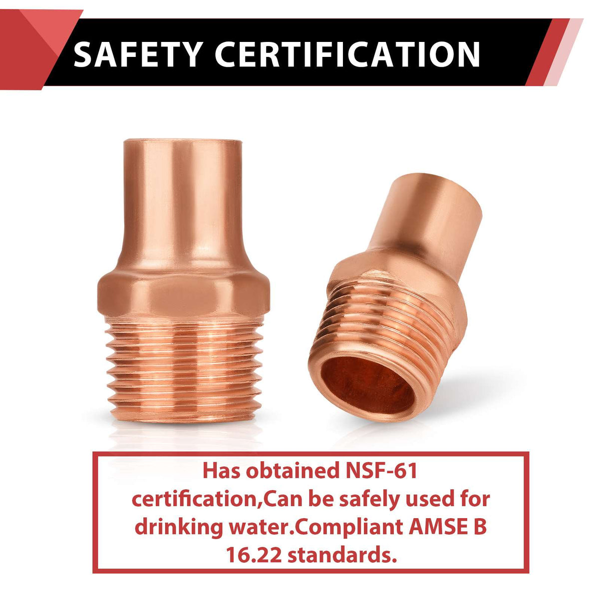 3/4" C x MNPT Copper Male Adapter