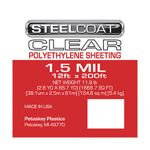 1.5 MIL Clear Plastic Sheeting - 12' X 200'