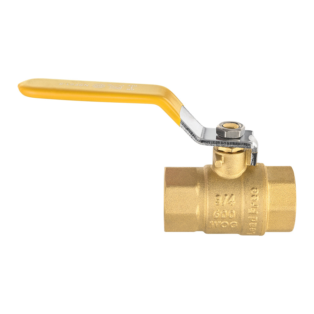 3/4" FNPT Ball Valve, Yellow (Lead Free)