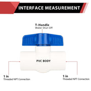 10 Pcs 1" PVC Ball Valve, FPT Threaded, Sch. 40