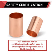 30 Pcs 1-1/4" Copper Coupling, No Stop at Wholesale Price