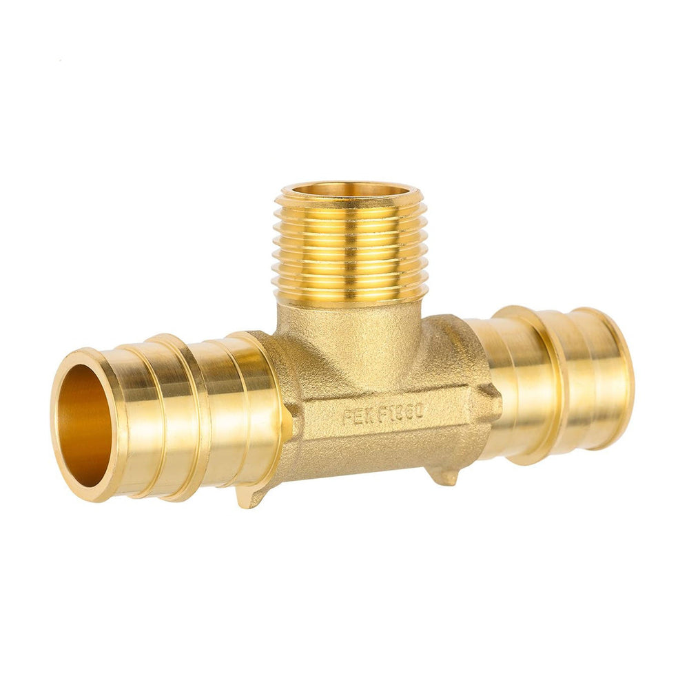 PEX A Expansion 1/2" PEX x 1/2" PEX x 1/2" Male Threaded F1960Tee (Lead Free)