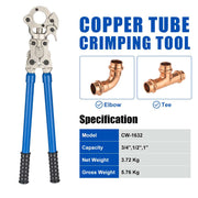 EFIELD Press Crimping Tool, with 1/2" 3/4" 1" Jaw For Propress Copper ittings And Copper Tube Connectionith 360 Degrees Rotating Head