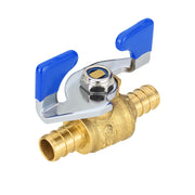 10 Pcs 1/2" PEX Crimp Butterfly Ball Valve, Blue (Lead Free)