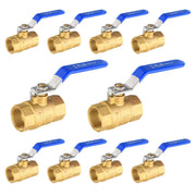 10 Pcs 1/2" FNPT Ball Valve, Blue (Lead Free)