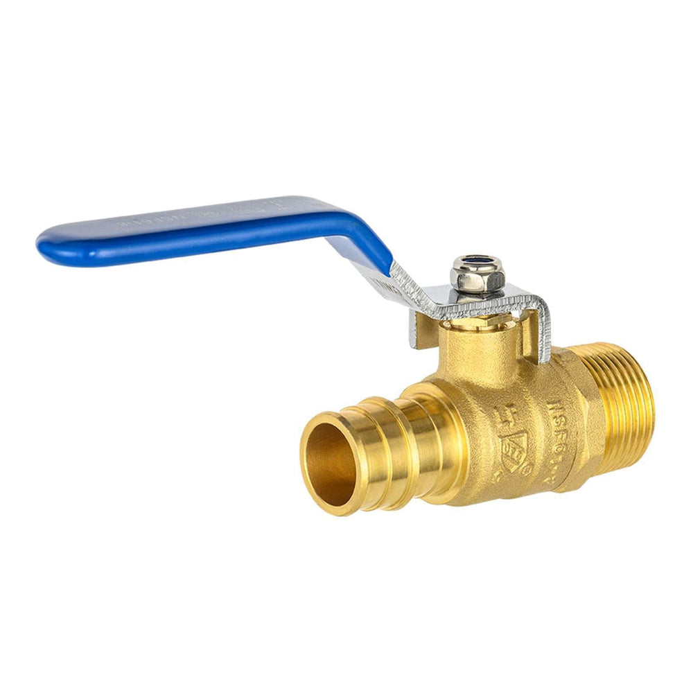 3/4" PEX-A Expansion X 3/4" MNPT Ball Valve, Blue (Lead Free)