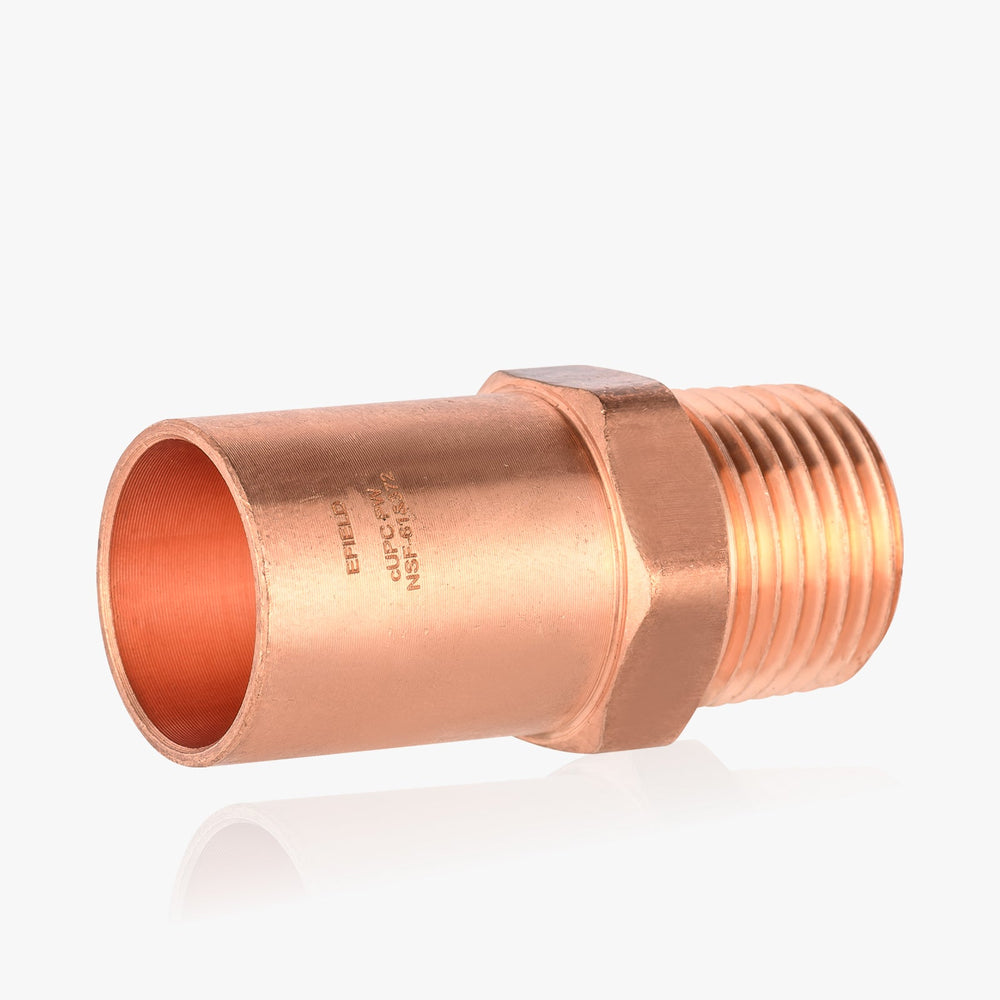 3/4" FTG Press x 1/2" Male Threaded Copper Street Adapter (Lead Free)