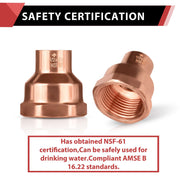1/2" C x 3/4" FNPT Copper Female Adapter