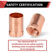 3/4" C x 1/2" FNPT Copper Female Adapter