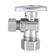 1/2" Nominal (5/8" OD) Compr. x 3/8" OD Compr. Angle Stop Valve, 1/4 Turn (Lead Free)