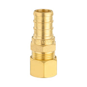 PEX-B Crimp 1/2" PEX x 3/8" OD Compression Straight Adapter (Lead Free)