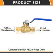 1/2" PEX Expansion Ball Valve, Blue (Lead Free)