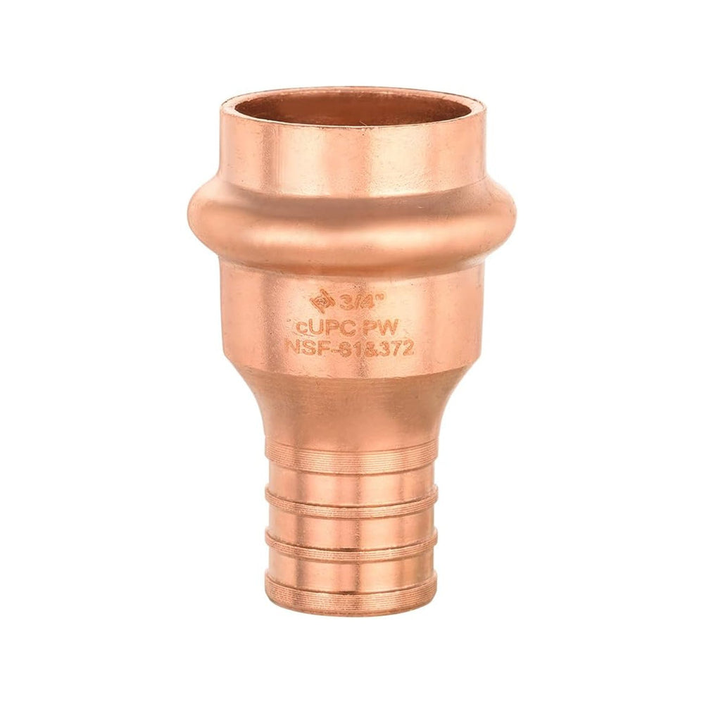 3/4" Copper Press x 1/2" PEX-B Crimp Adapter (Lead Free)