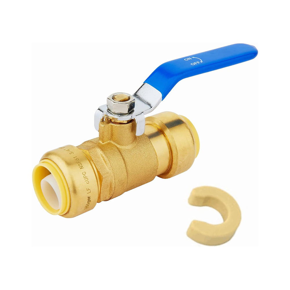 1" Push Fit Ball Valve, Blue (Lead Free)