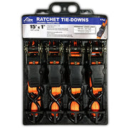 1 in x 15 ft S-Line Ratchet Tie Downs - Orange