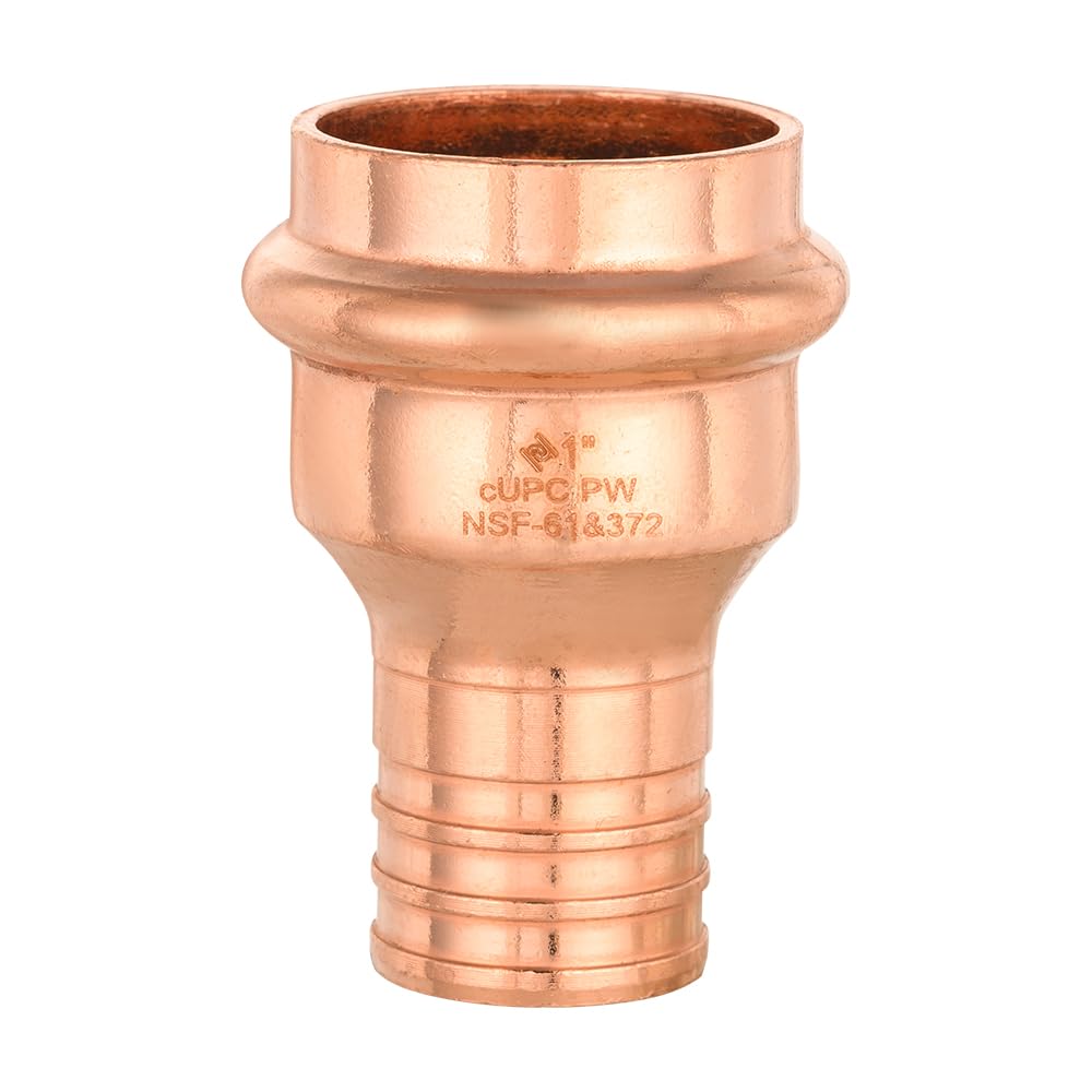 1" Press Copper x 1" PEX Crimp Adapter (Lead Free)