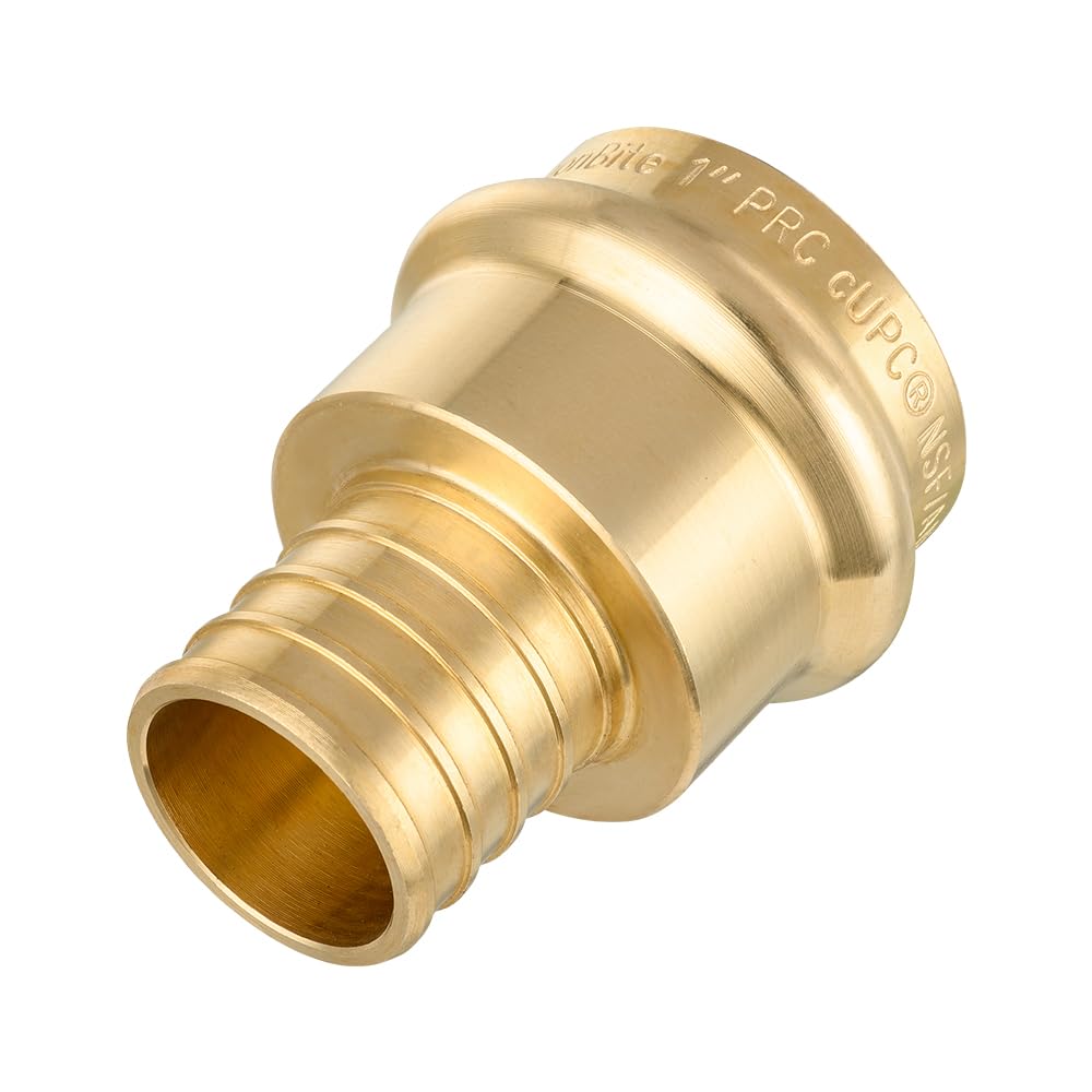 1" Press x 1" PEX Crimp Brass Adapter (Lead Free)