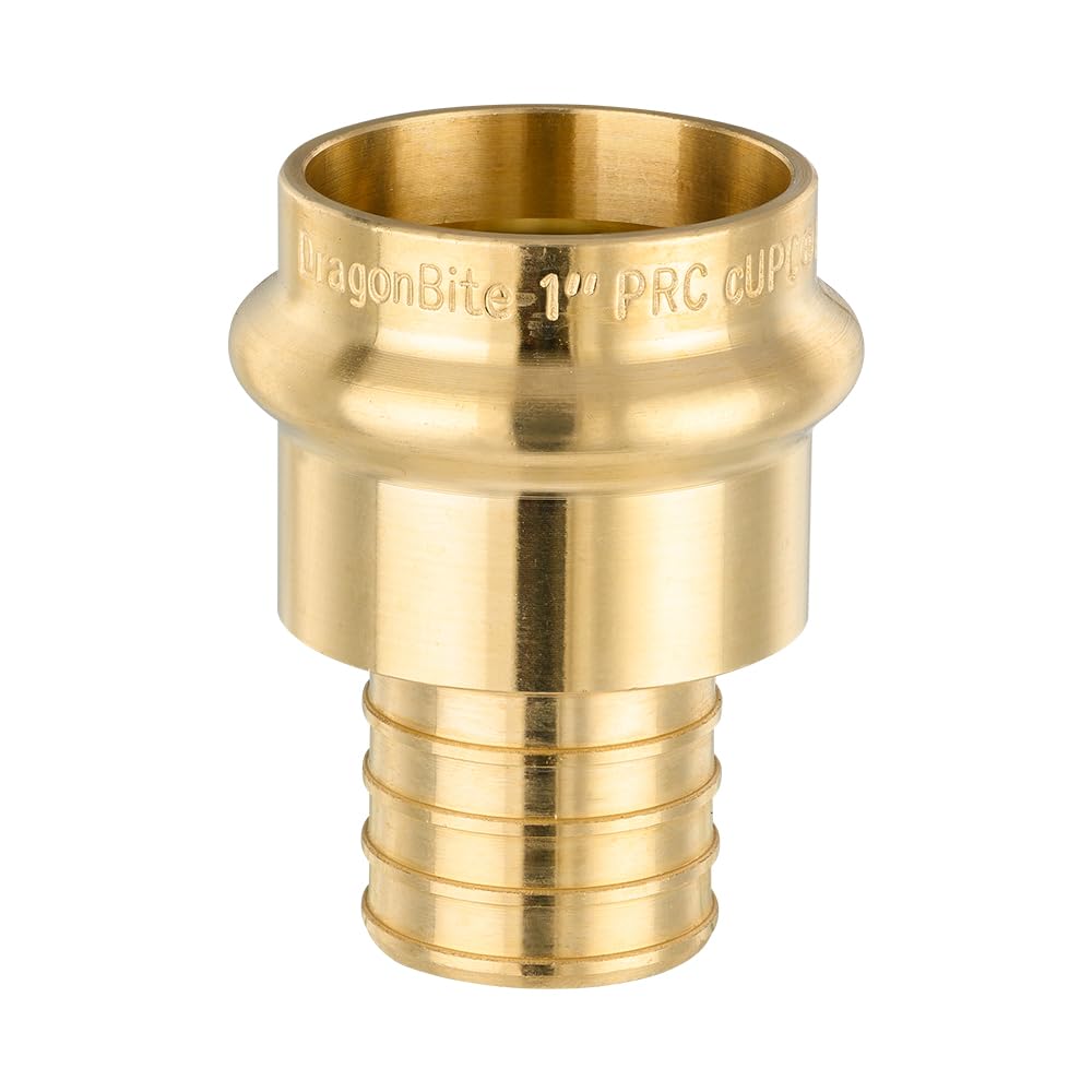 1" Press x 1" PEX Crimp Brass Adapter (Lead Free)